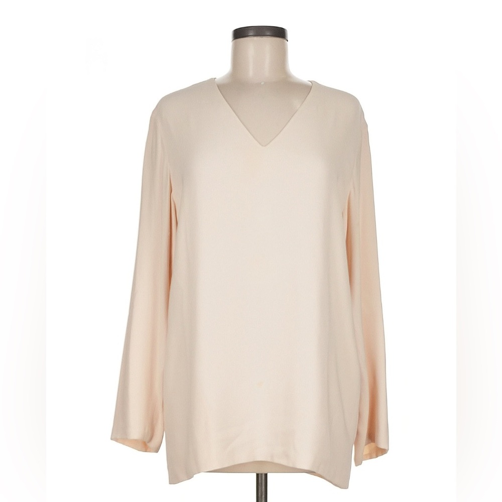 Hermes Silk Elegant Cream V-Neck Women's Blouse M